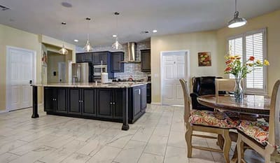 Interior view of a kitchen area in a care home