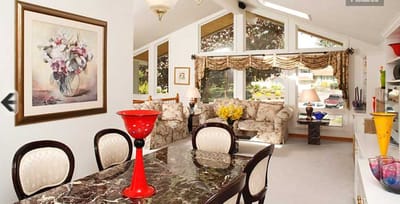 Bright, spacious common area with elegant furniture