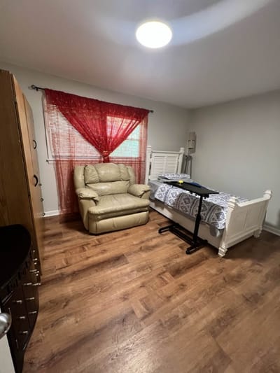 Cozy private resident room with furnishings