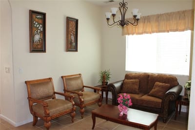 Cozy common area with seating and decor