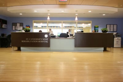 Reception area at St. Catherine's West Rehabilitation Hospital