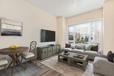 Bright and inviting resident living space with modern decor