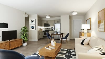 Bright and modern interior of a resident living space