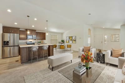 Spacious community living room with modern decor