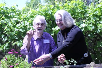 Residents gardening at the facility