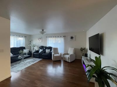 Bright common area with comfortable seating