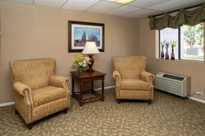 Cozy seating area in a senior living facility