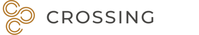 Graphic logo featuring the word 'CROSSING'