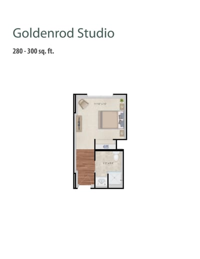 Floor plan of Goldenrod Studio