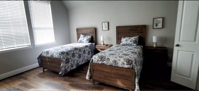 A private resident room with two beds