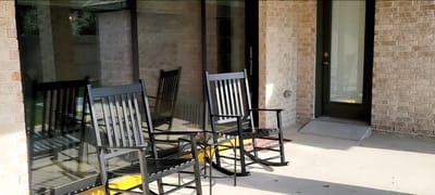Outdoor porch with rocking chairs