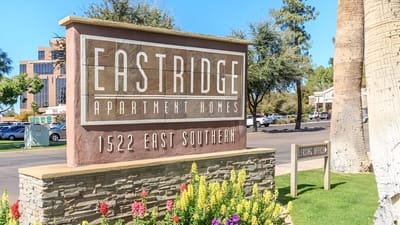 Exterior view of Eastridge Apartments sign