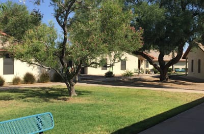 Outdoor view of the Buckeye Senior Apartments facility