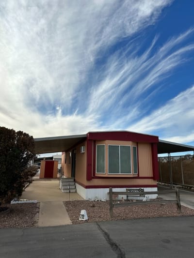 Exterior view of a manufactured home in the community