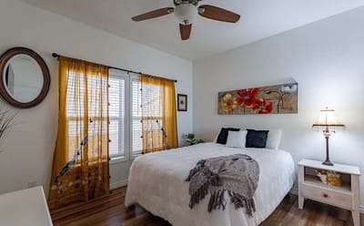 Cozy private resident room with a bed and decor