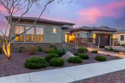 Exterior view of the facility at sunset