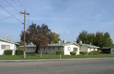 Exterior view of residential buildings in the facility