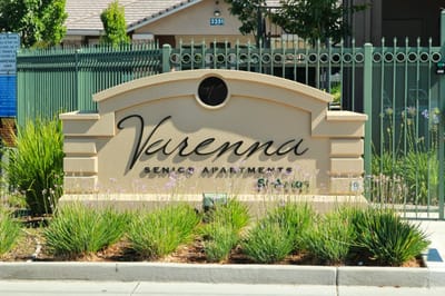 Facility sign for Varenna Senior Apartments