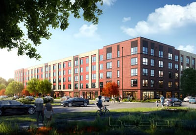 Exterior view of a modern assisted living facility