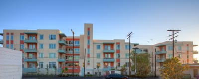 Exterior view of Long Beach Senior Housing building