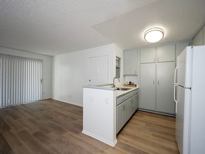 Modern kitchen area in a senior living unit