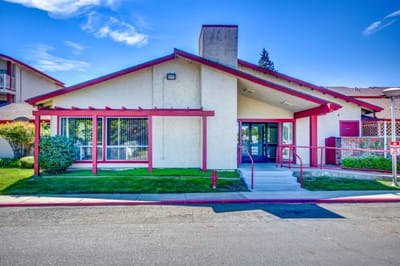 Exterior view of Hammer Lane Village facility entrance