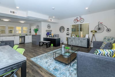 Bright and inviting common area with modern decor