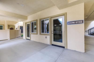 Exterior view of the leasing office entrance