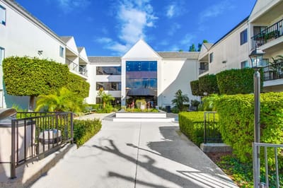 Front entrance of Casa Pacifica Senior Apartments