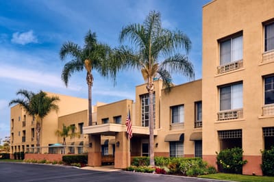 Exterior view of Park Plaza assisted living facility