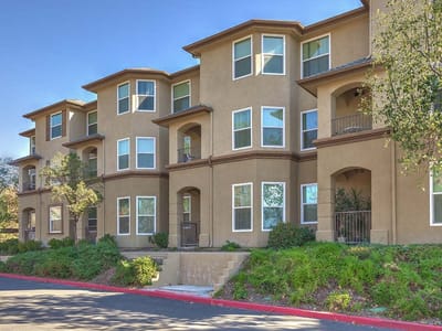 Exterior view of Vintage at Bouquet Canyon Senior Apartments