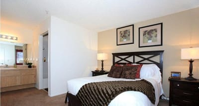 Cozy resident bedroom with decorative elements