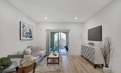 Cozy interior of a resident room with modern decor
