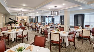 Elegant dining room set up for meals