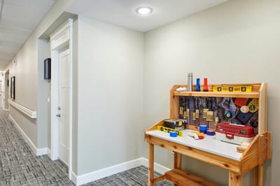 Activity station in a hallway of the facility
