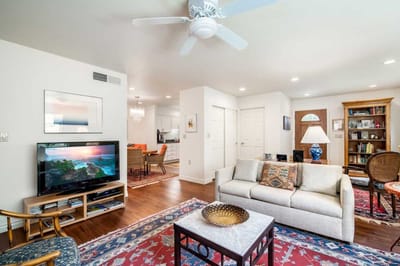 Bright and inviting interior living space with furniture