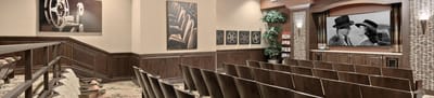 Interior view of a cozy facility theater room