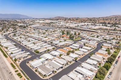 Aerial view of a senior living community