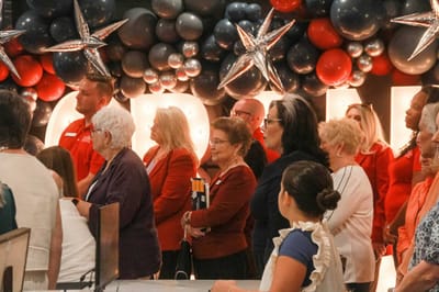 A gathering of residents and staff at an event