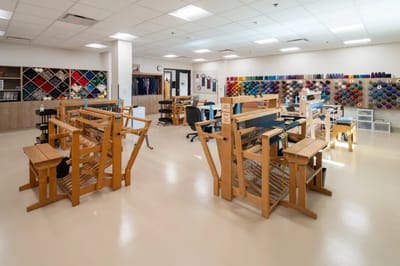 Indoor rehabilitation therapy space with equipment