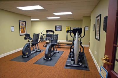Exercise equipment in a fitness room