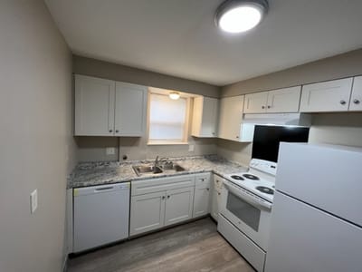 Bright kitchen space with modern appliances