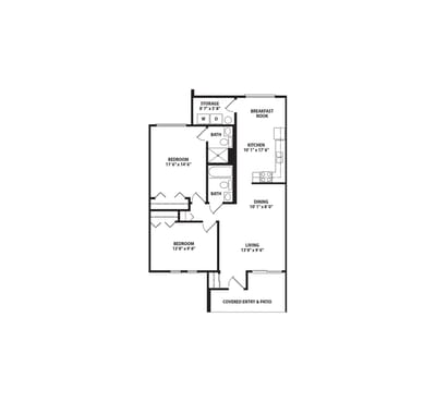 Architectural floor plan of a residential unit