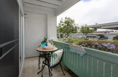 Balcony view with seating and plants