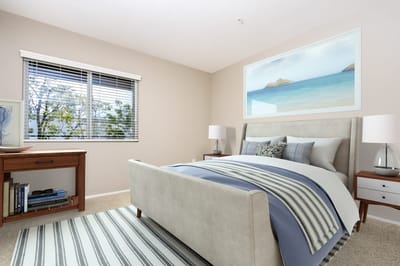 Bright and well-decorated resident bedroom