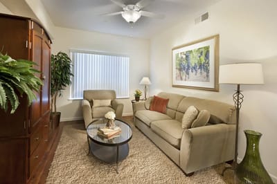 Cozy interior living space with comfortable furniture