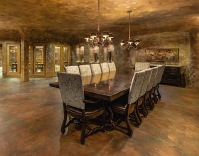 Elegant common area with a large dining table