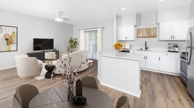 Bright and spacious interior of a living area