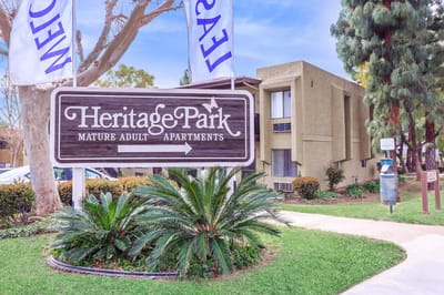 Exterior view of Heritage Park, a senior living facility