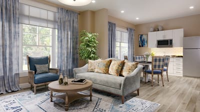 Bright and inviting interior living space with a cozy couch